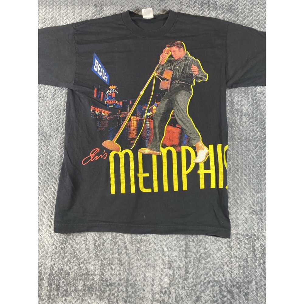 Vintage 90s Elvis Presley Memphis T Shirt Mens Size L Single Stitch Rock Music